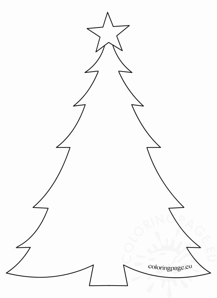 Blank Christmas Tree Coloring Page Pages Worksheets Stunning