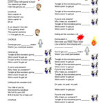 Calling All The Monsters: Halloween Song Worksheet   English