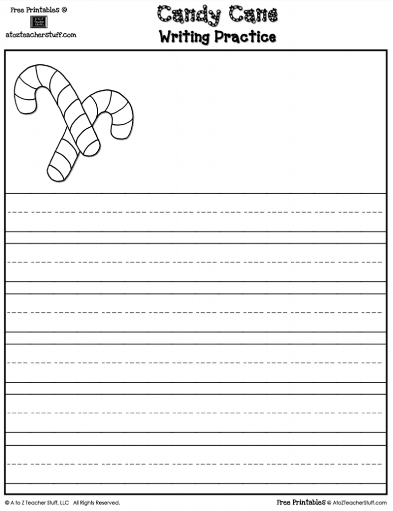 Candy Cane Writing Practice Printable Page | A To Z Teacher