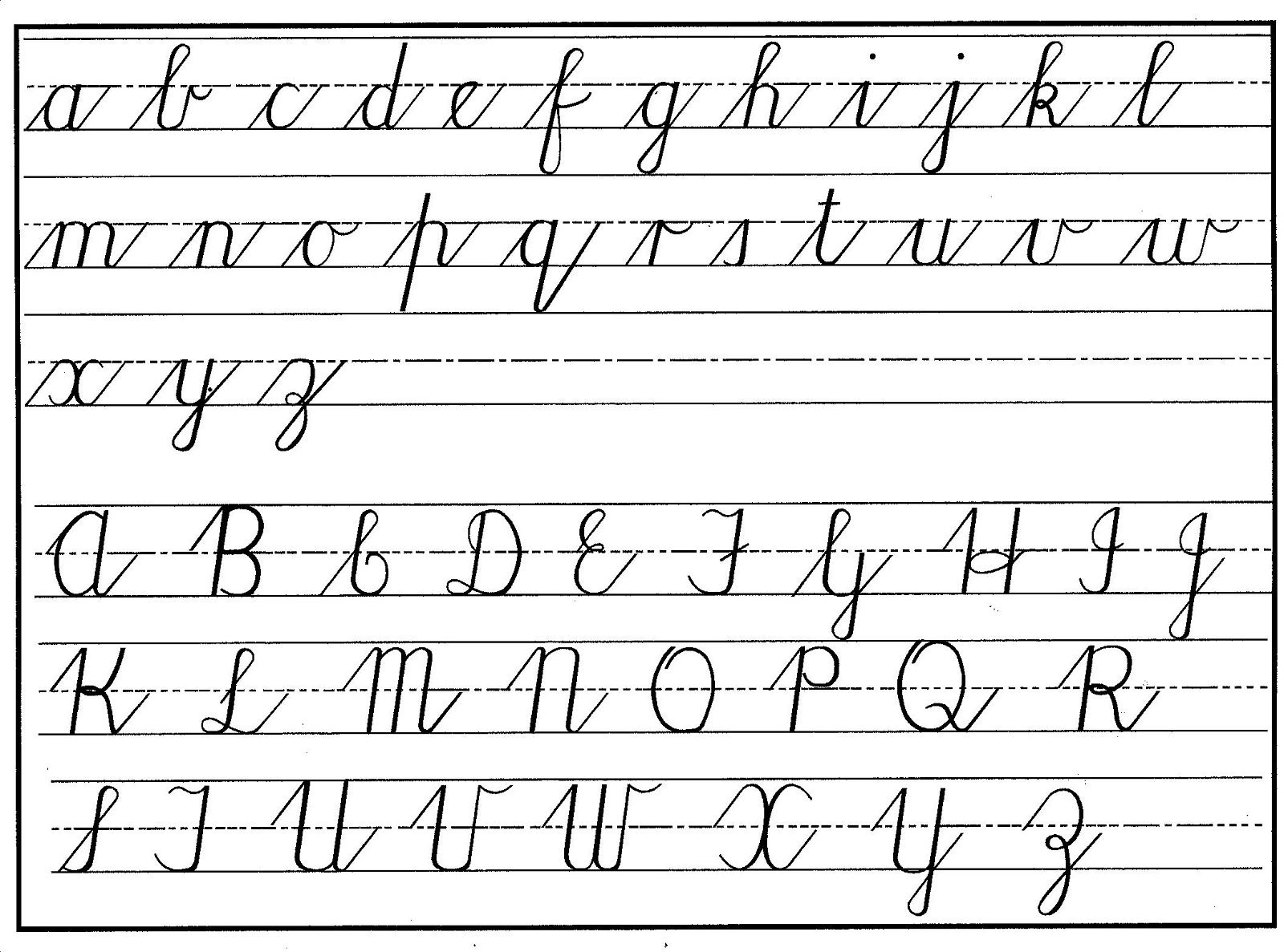 Capital And Lowercase Letters Cursive