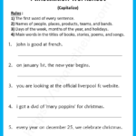 Capitalization Worksheet For 3Rd Grade(Punctuation)   Your