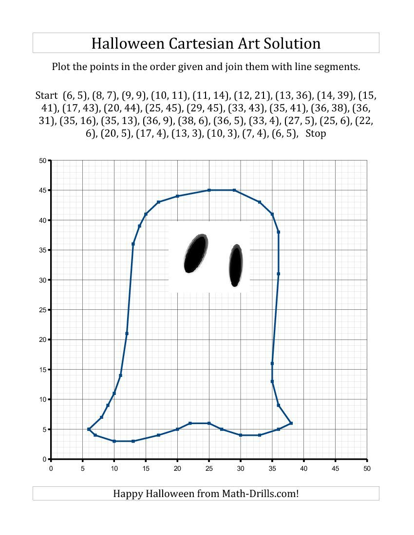 Cartesian Art Halloween Ghost Halloween Math Worksheet