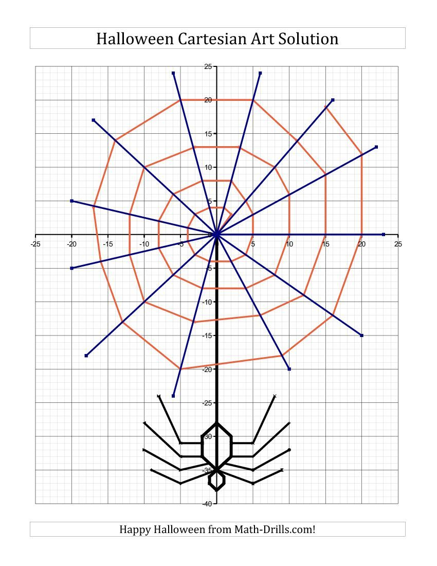 Cartesian Art Halloween Spider Halloween Math Worksheet