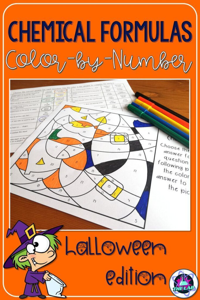 Chemical Formulae Colour By Number Activity (Halloween