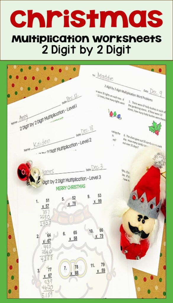 Christmas 2 Digit2 Digit Multiplication Worksheets