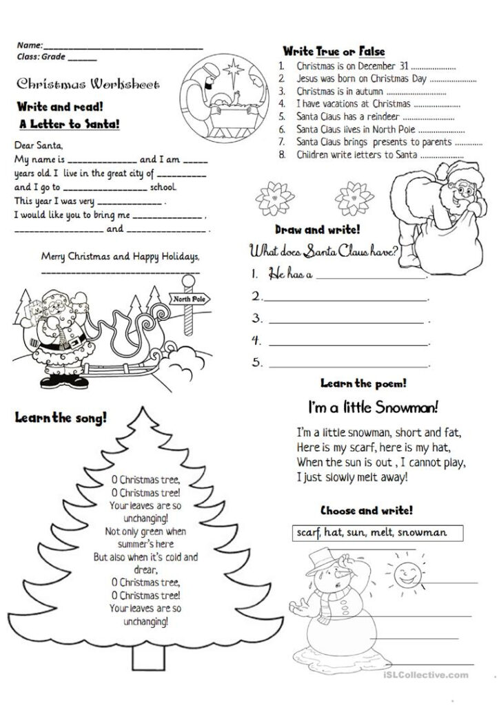 Christmas Activities   English Esl Worksheets For Distance