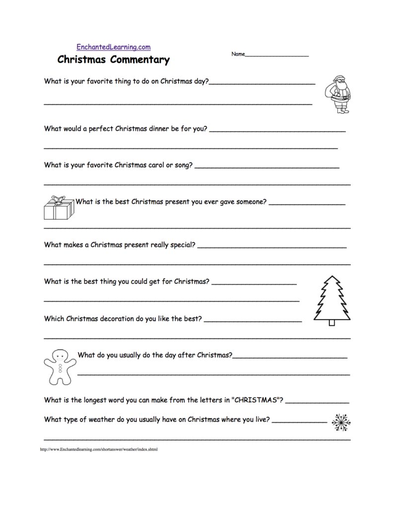Christmas Activities: Writing Worksheets Enchantedlearning Christmas Activities: Writing Worksheets Enchantedlearning
