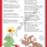 Christmas Activity   Gapped Carols Lyrics   Esl Worksheet