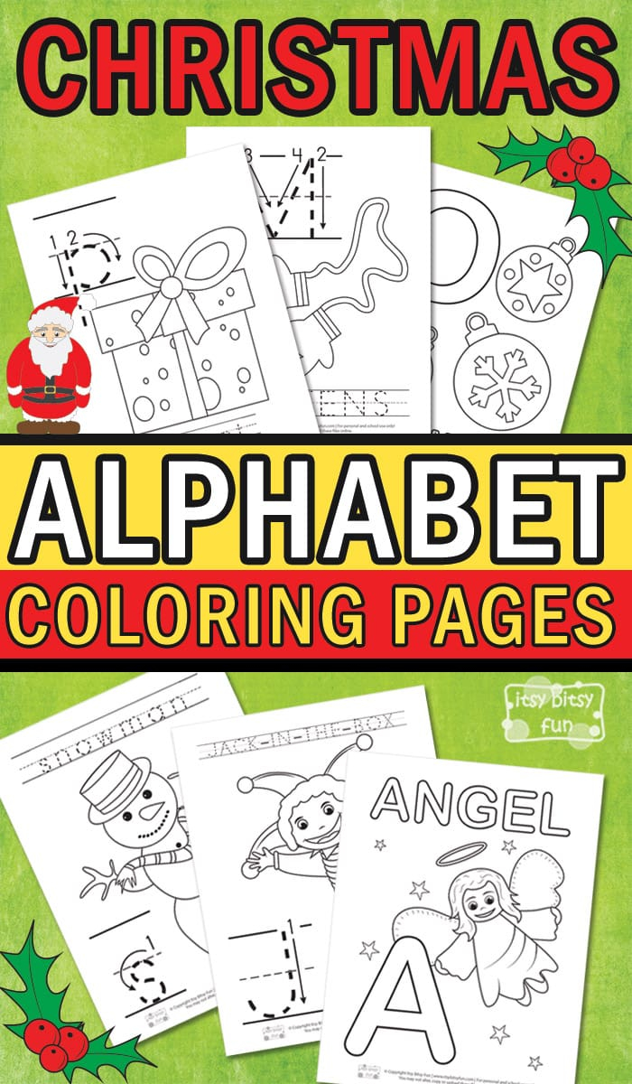 Christmas Alphabet Coloring Pages - Itsybitsyfun