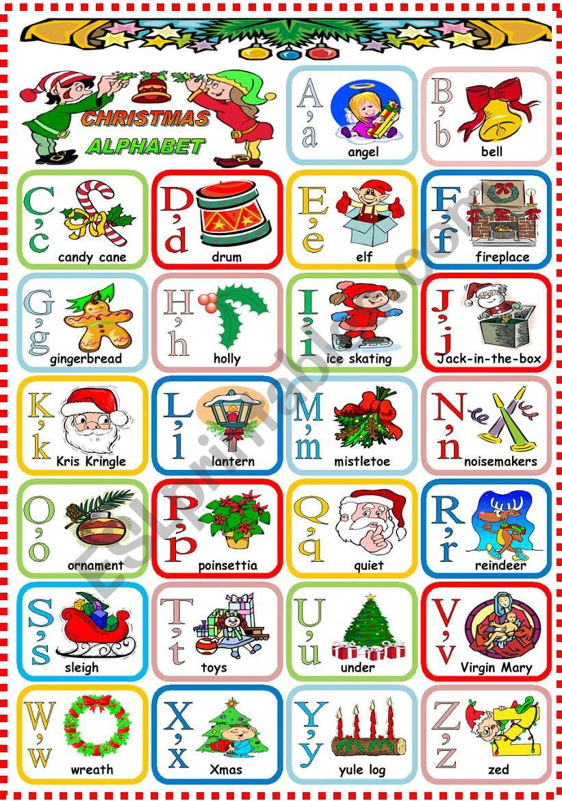 Christmas Alphabet - Esl Worksheetkatiana