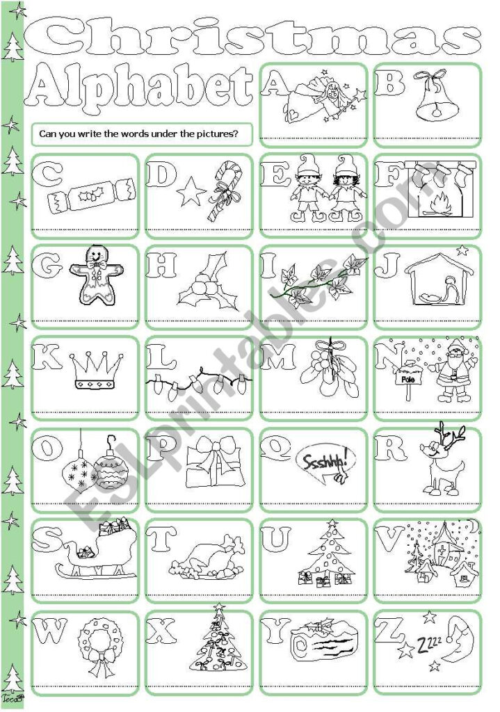 Christmas Alphabet   Esl Worksheettecus