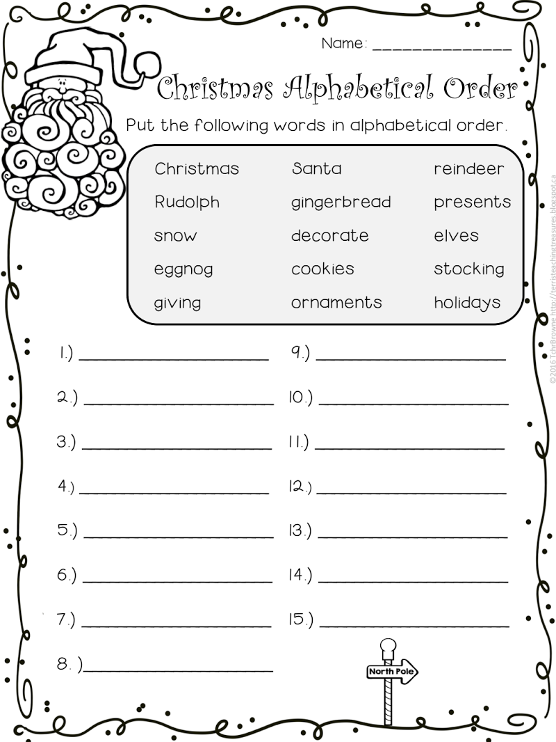 Abc Order Christmas Worksheets AlphabetWorksheetsFree free-printable-abc-order-worksheets-doubles-as-a-craft
