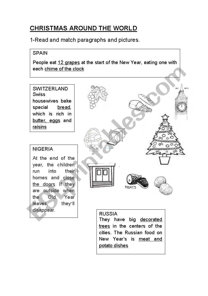 Christmas Around The World - Esl Worksheetjag6