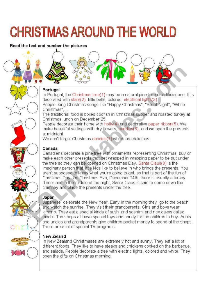 Christmas Around The World   Esl Worksheets.lefevre