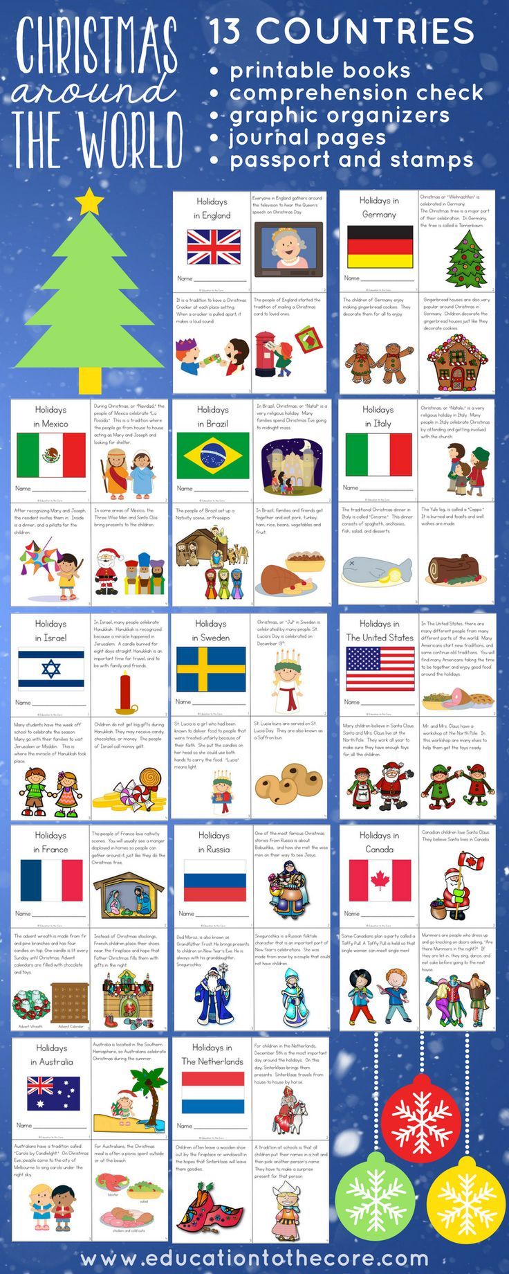 Christmas Around The World Free Printable Worksheets For Kids