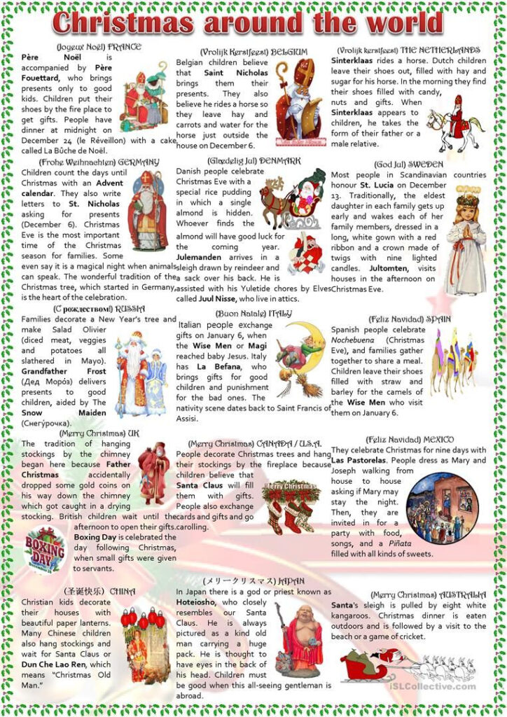 Christmas Around The World Worksheet Free Esl Printable Christmas Around The World Worksheet Free Esl Printable