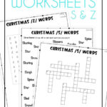 Christmas Articulation Worksheets For S And Z Words