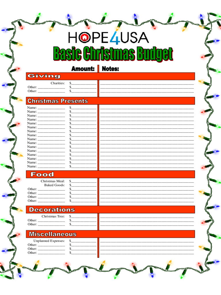 Christmas Budget Template - 4 Free Templates In Pdf, Word