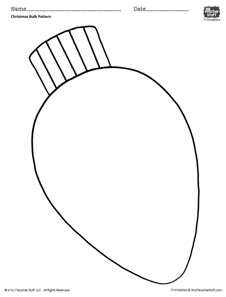 Christmas Bulb Coloring Pattern Or Coloring Sheet | A To Z