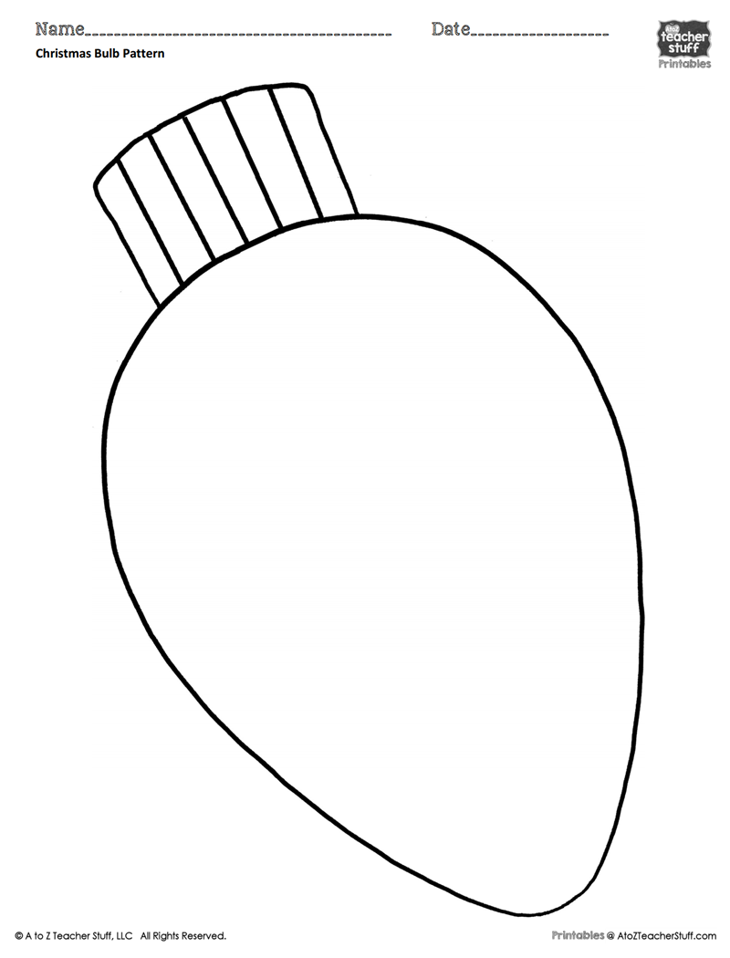 Christmas Bulb Coloring Pattern Or Coloring Sheet | A To Z