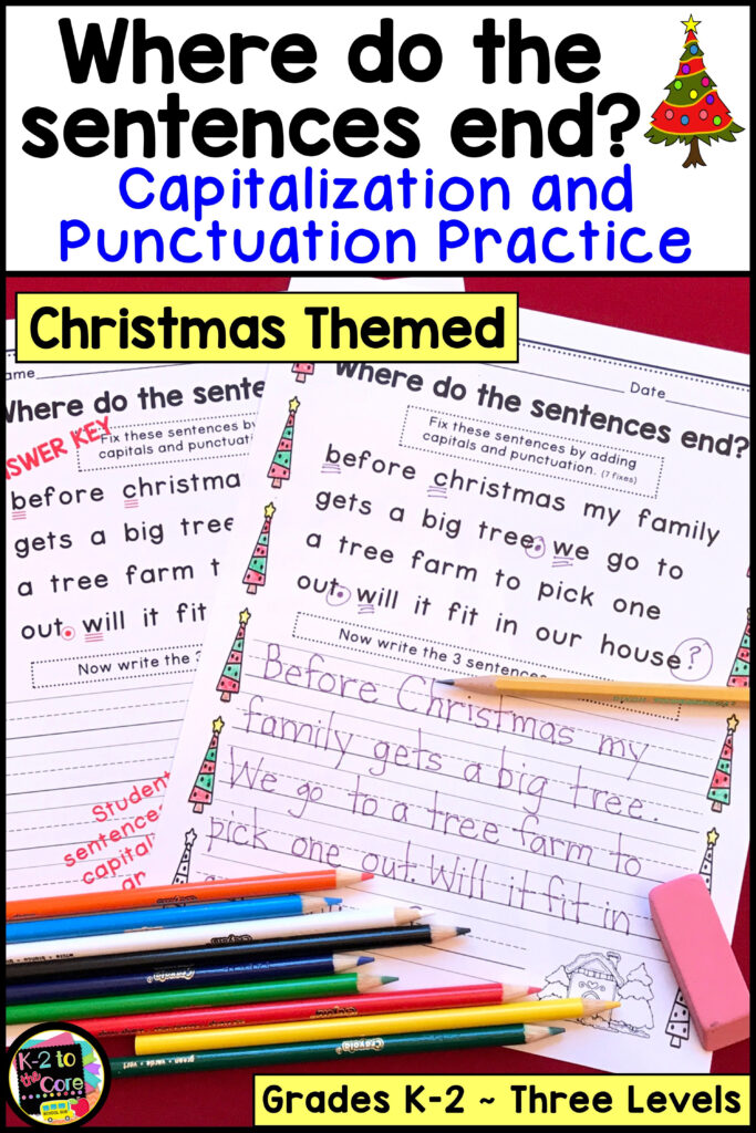 Christmas Capitalization And Punctuation Practice Worksheets