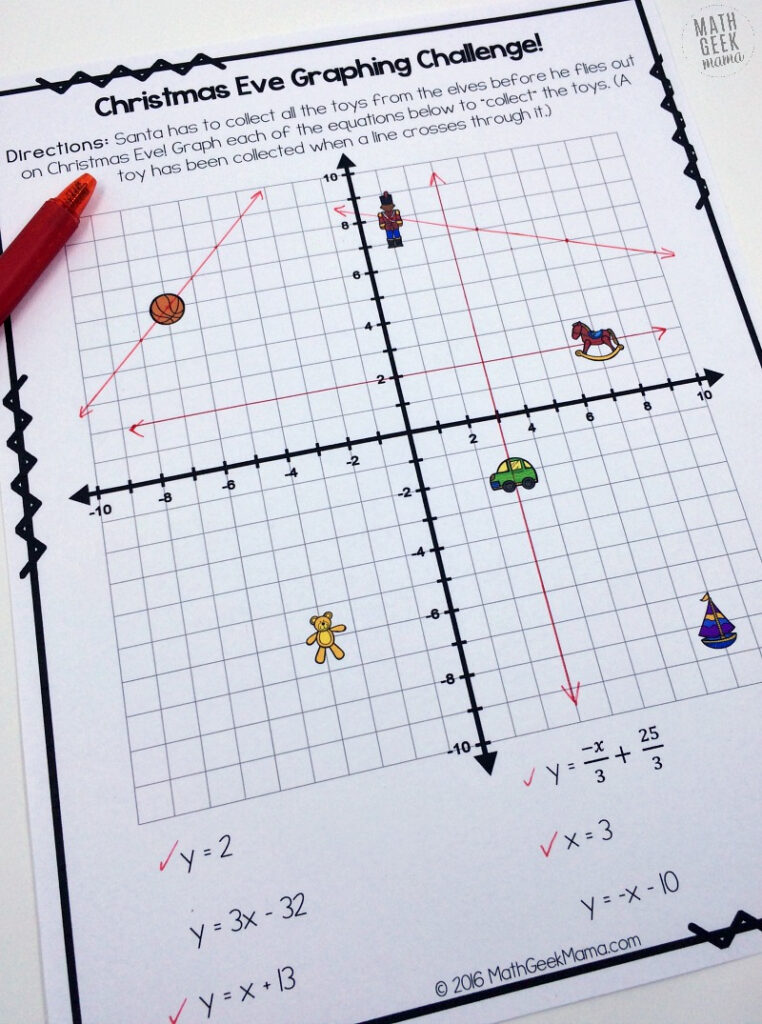 Christmas Challenge: Graphing Linear Equations Practice {Free}