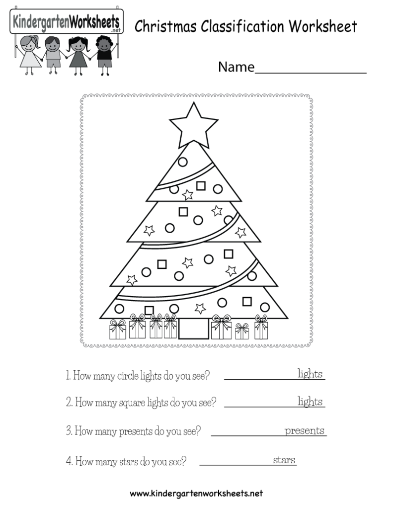 Christmas Classification Worksheet   Free Kindergarten