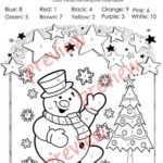 Christmas Colorcode Coloring Numbers Number Worksheets