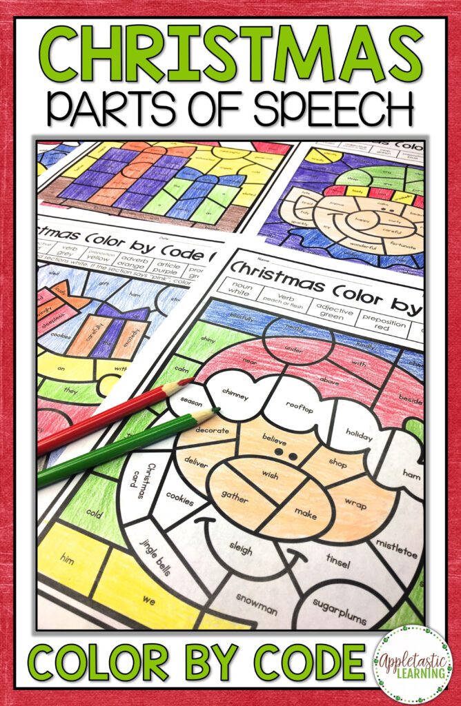 Christmas Coloring Pages Parts Of Speech Colornumber