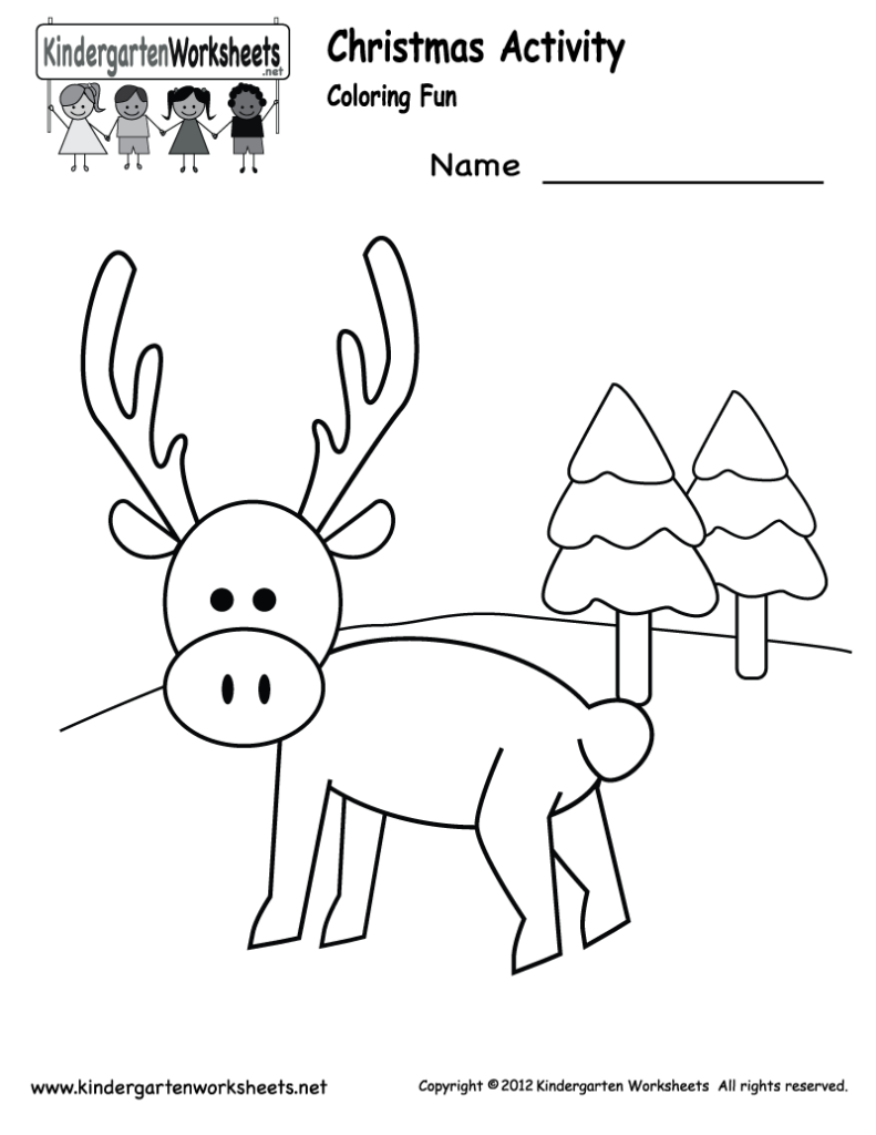 Christmas Coloring Worksheet   Free Kindergarten Holiday