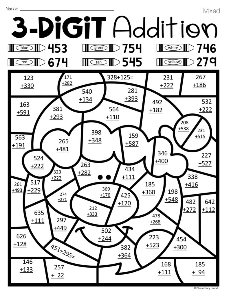 Christmas Colornumber Addition | Christmas 3 Digit