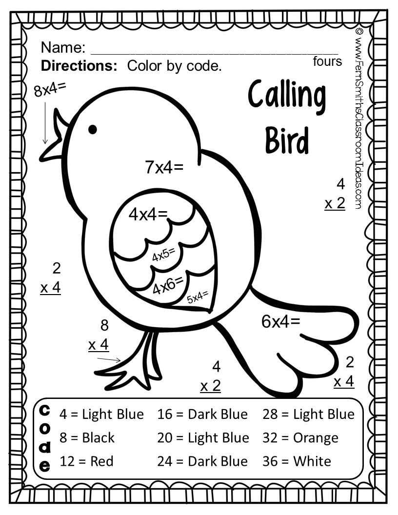 Christmas Colornumber Twelve Days Of Christmas