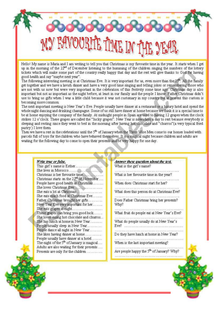 Christmas Comprehension Worksheets Year 4 | Dutfvv