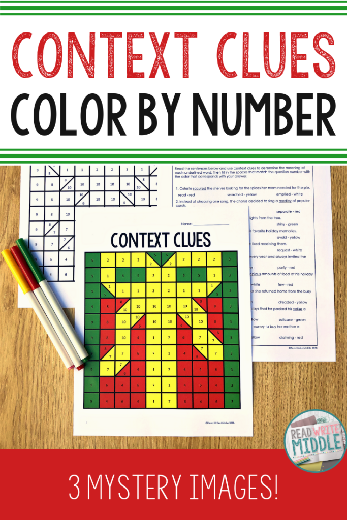 Christmas Context Clues Colornumber | Context Clues
