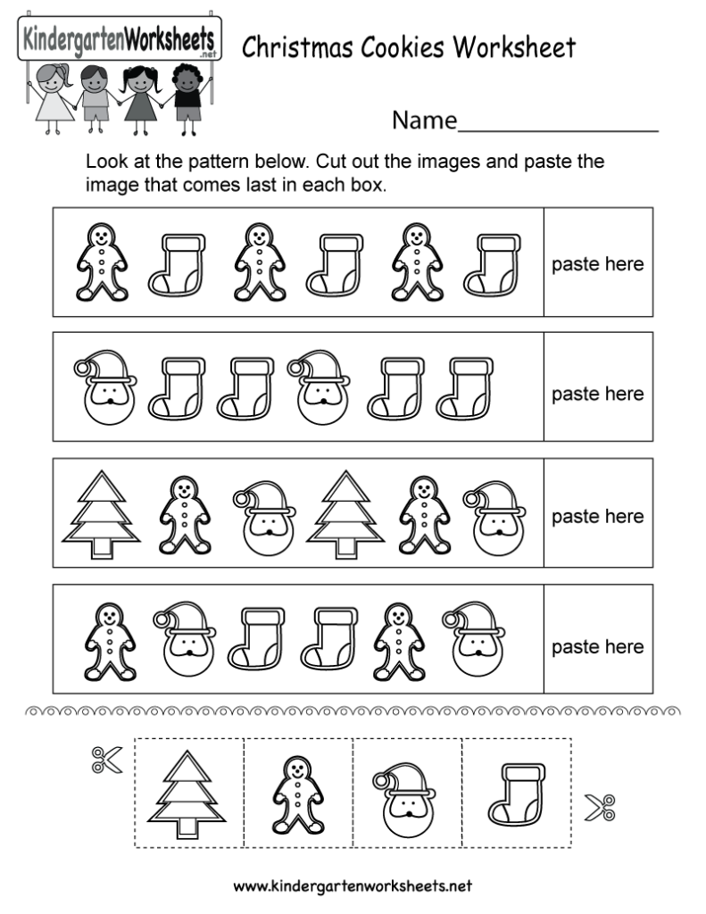 Christmas Cookies Worksheet   Free Kindergarten Holiday