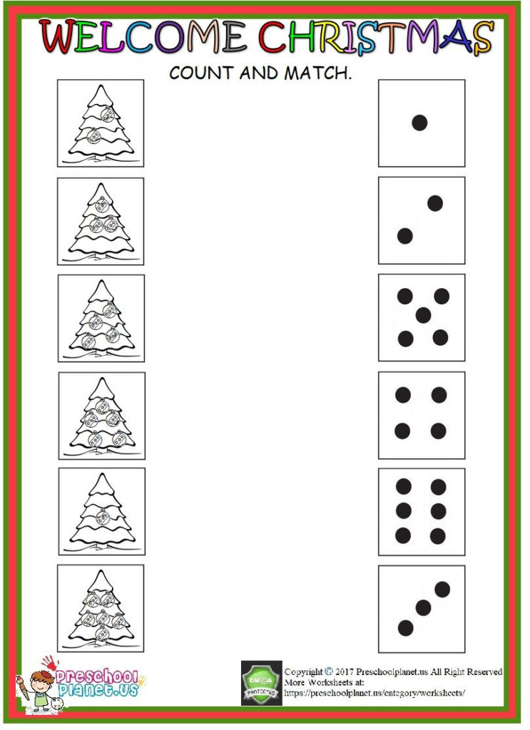 Christmas Count Worksheet | Christmas Worksheets, Christmas