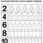 Christmas Counting Worksheets Kindergarten Learn To Count