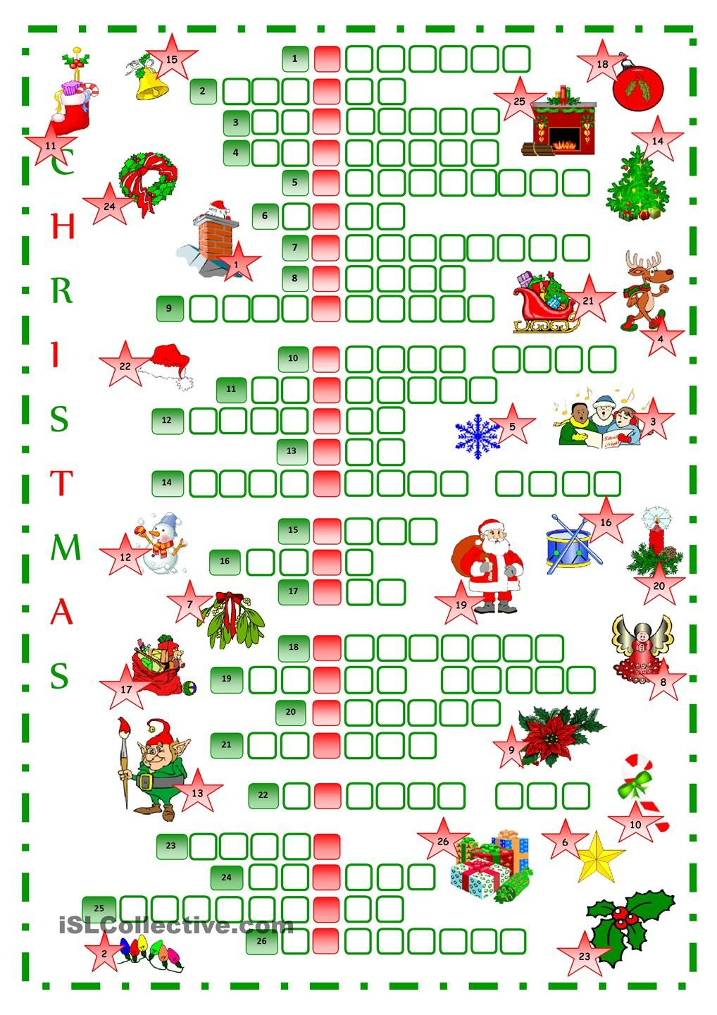 Christmas Crossword Worksheets Pdf AlphabetWorksheetsFree com