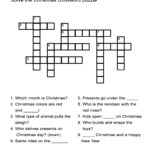 Christmas Crossword Puzzle   All Esl