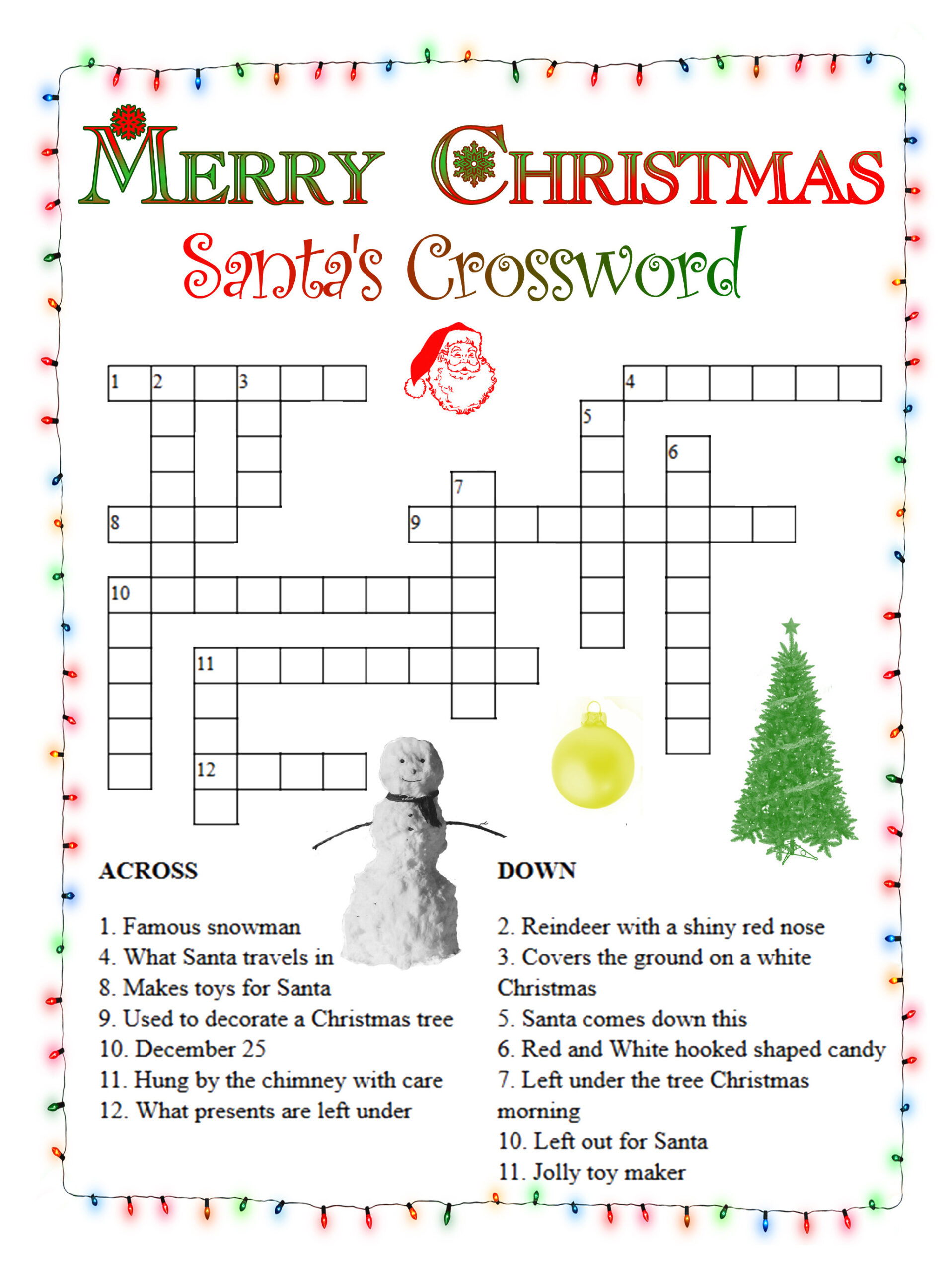Christmas Crossword Worksheets Pdf AlphabetWorksheetsFree com