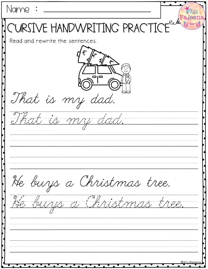 Christmas Cursive Handwriting Practice Has 25 Pages Of