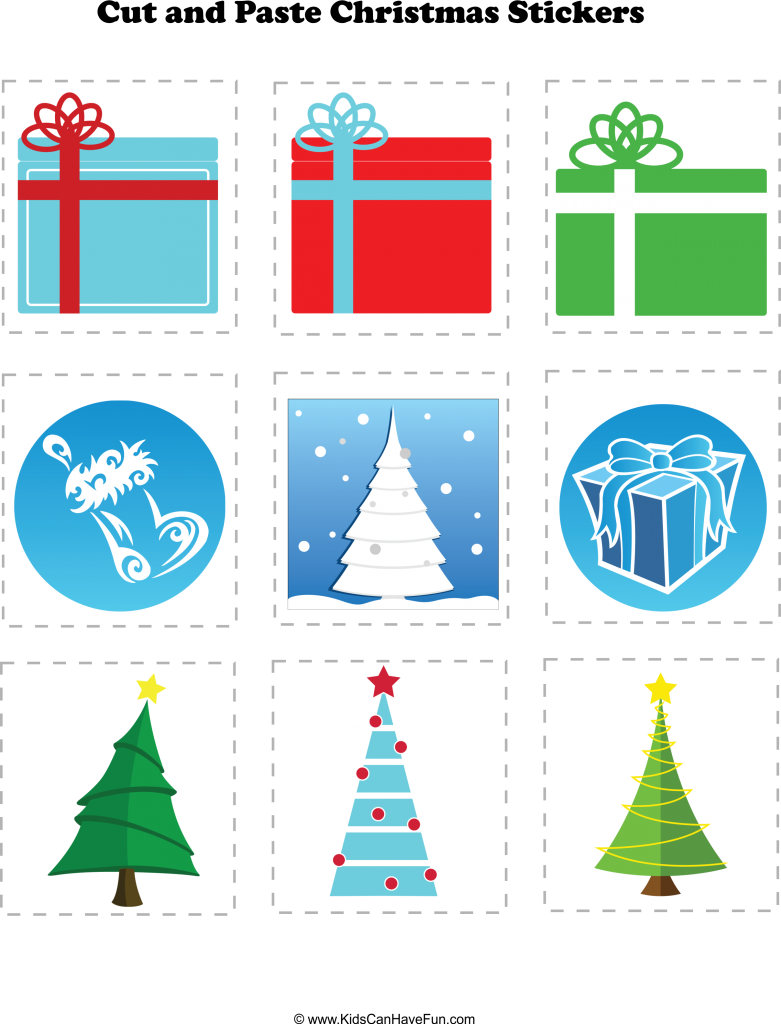 Christmas Cut And Paste, Holiday Worksheet Activities