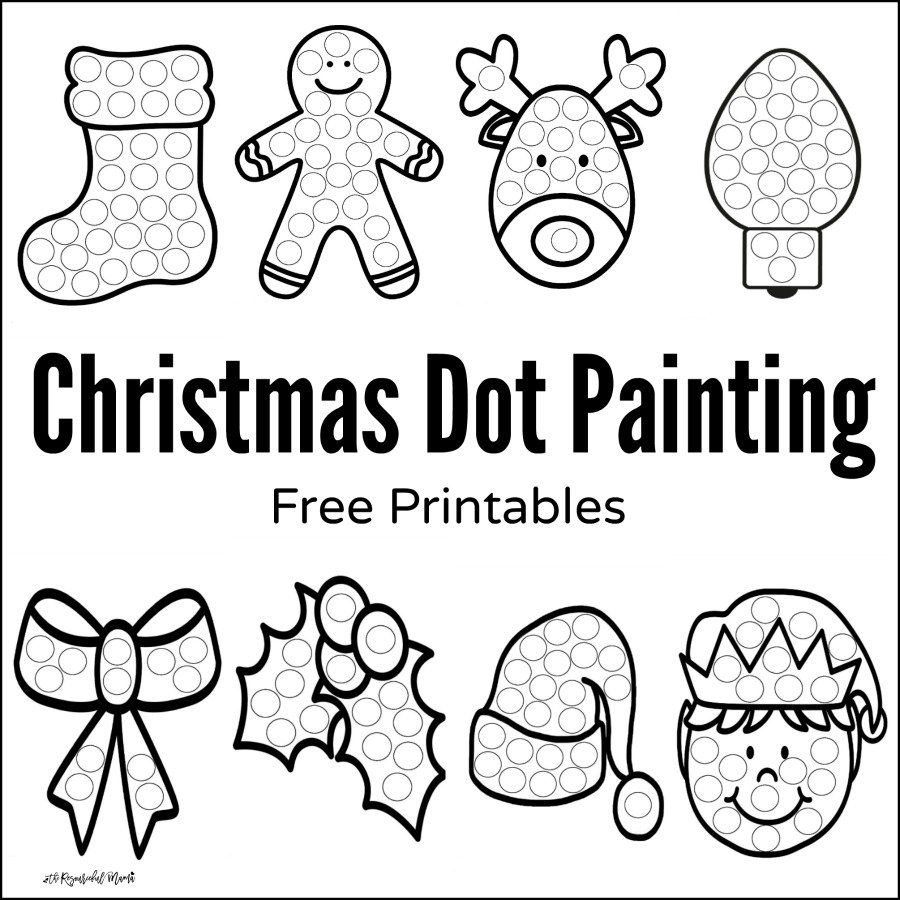 Christmas Dot Painting {Free Printables} | Preschool