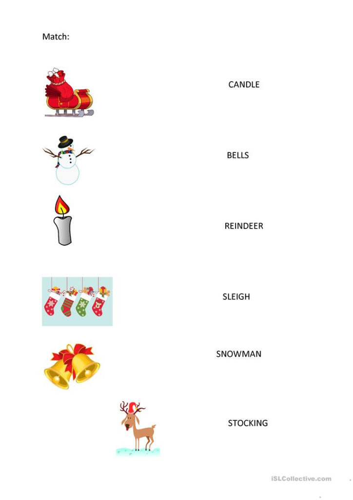 Christmas   Easy Worksheet For Yl   English Esl Worksheets