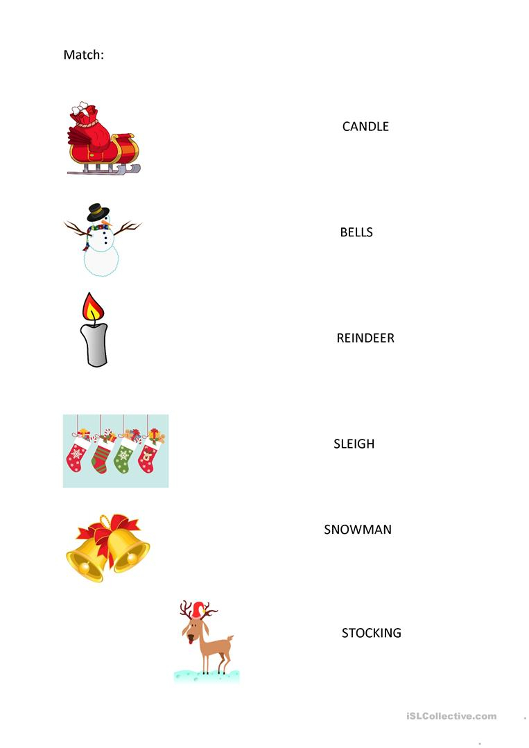 Christmas - Easy Worksheet For Yl - English Esl Worksheets