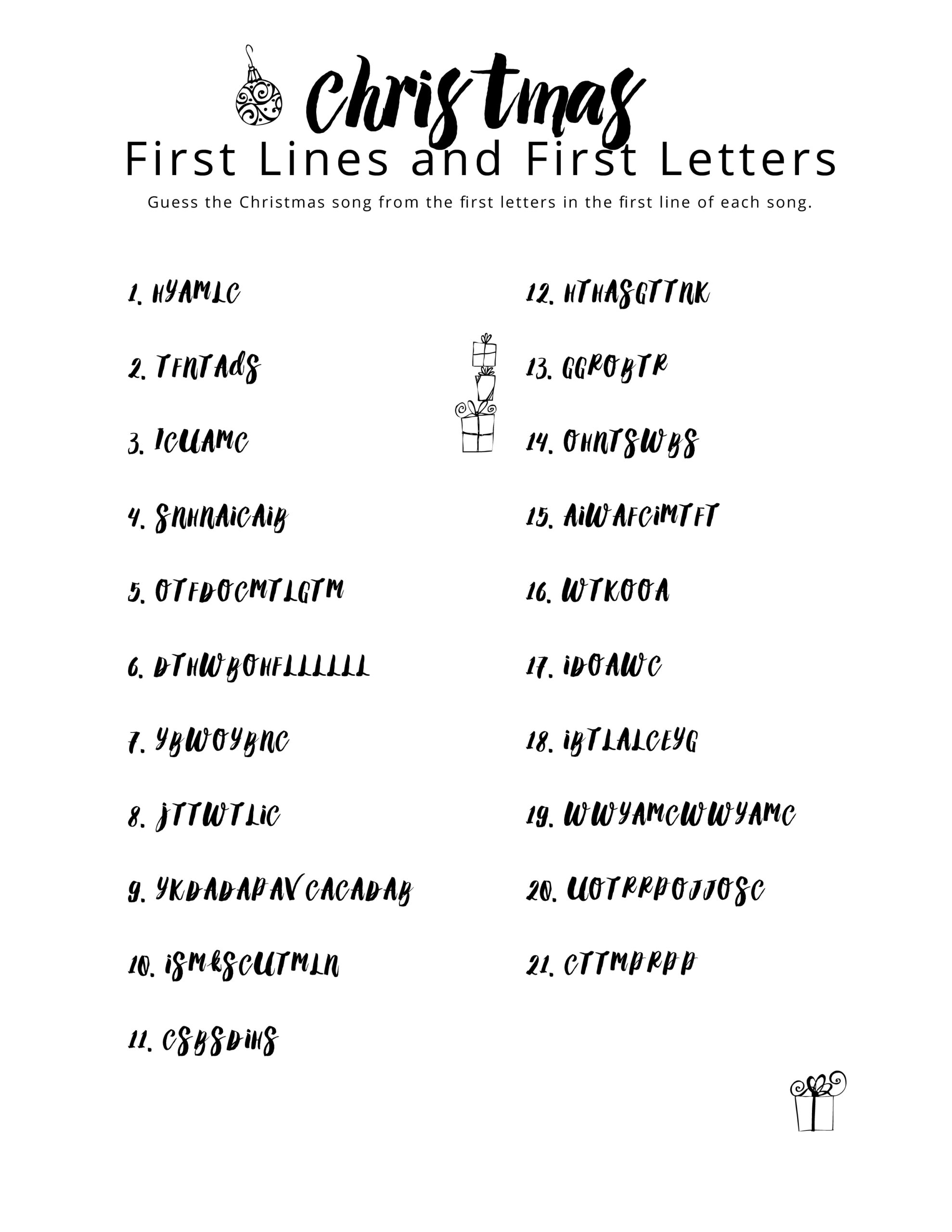 Christmas First Lines And First Letters – The Gospel Home