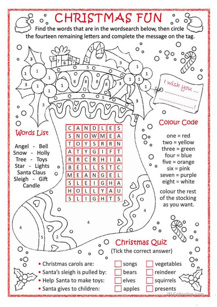 Christmas Fun Worksheet   Free Esl Printable Worksheets Made