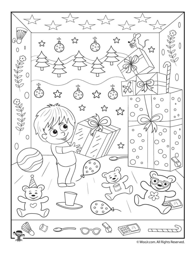 Christmas Gifts Hidden Picture Printable Activity | Woo! Jr