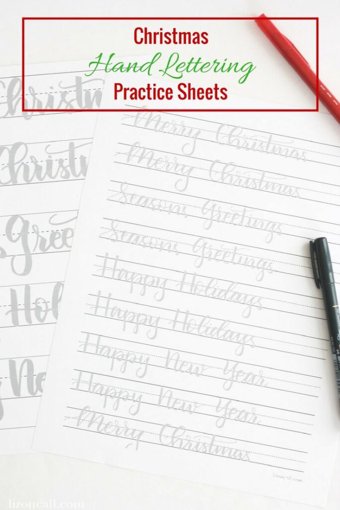 Christmas Hand Lettering Practice Sheets — Liz On Call