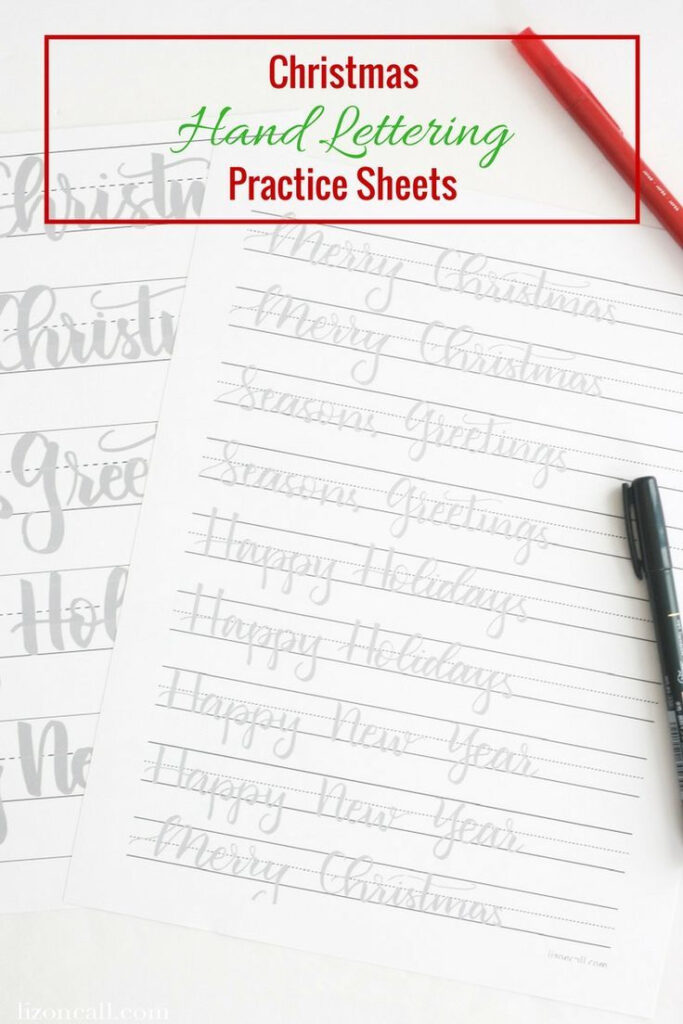 Christmas Hand Lettering Practice Sheets — Liz On Call Christmas Hand Lettering Practice Sheets — Liz On Call